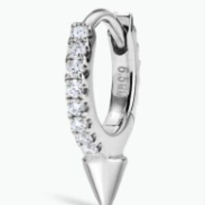 *BRAND NEW*Maria Tash Single Short Spike Diamond Eternity Hoop Earring 6.5mm